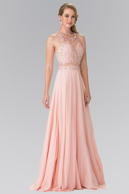 Mock Two-Piece Dress with Beaded Top and Open Back-3