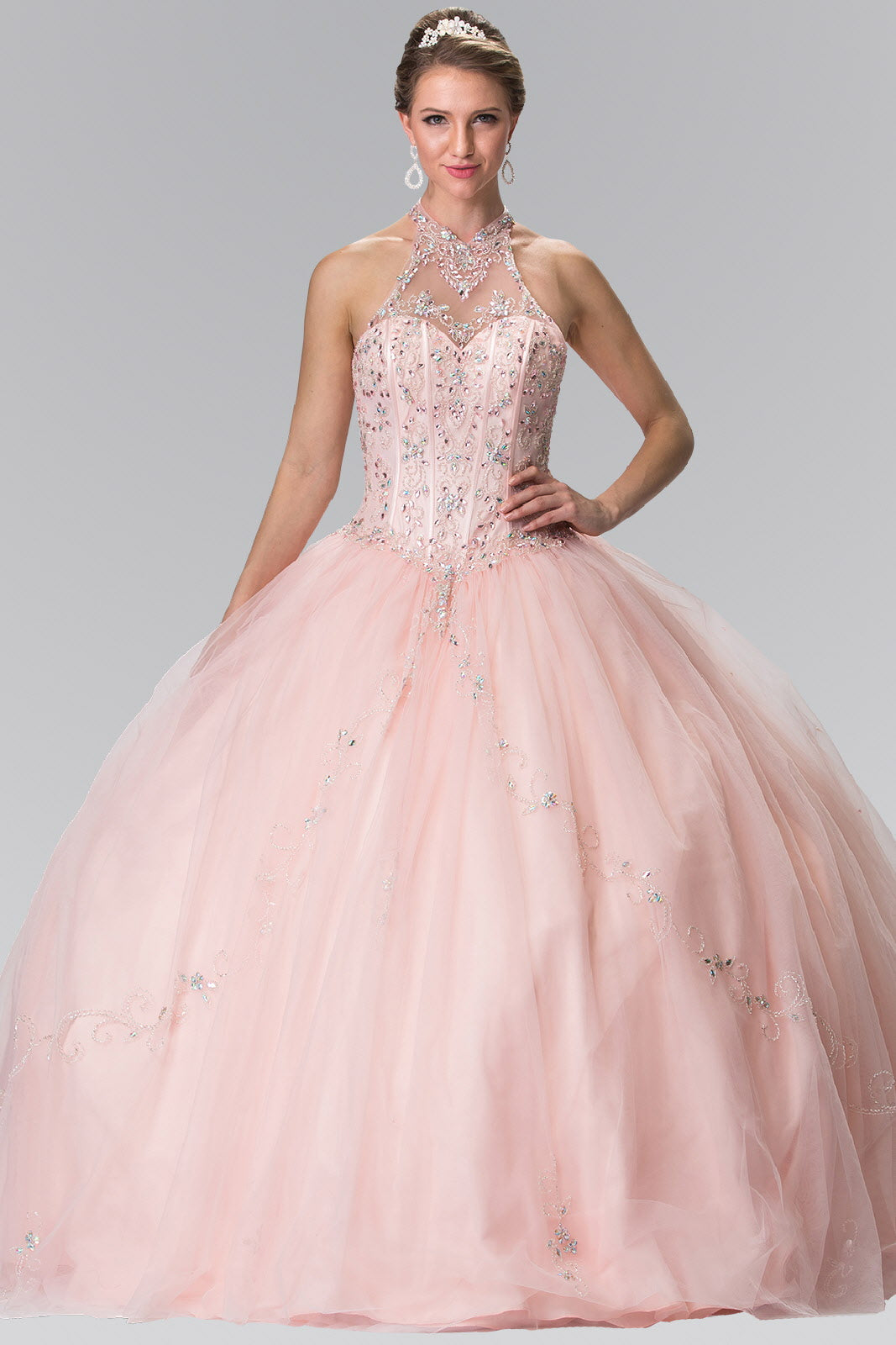 Beads Embellished Quinceanera Long Dress-0