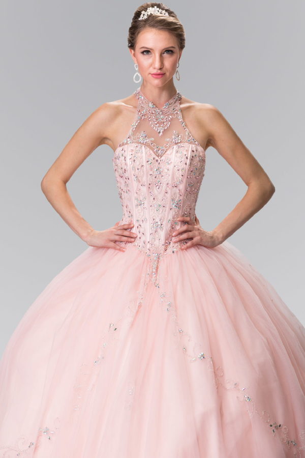 Beads Embellished Quinceanera Long Dress-1