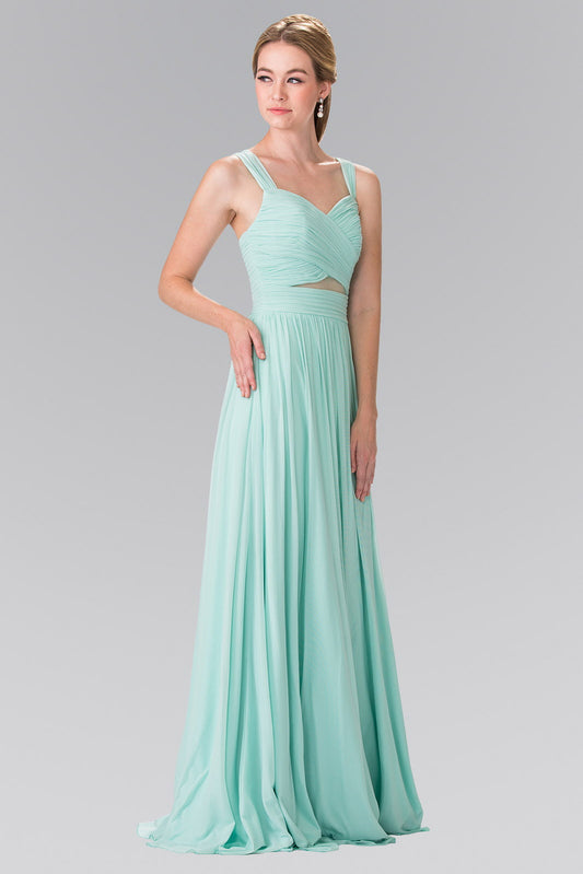 leated Bodice Bridesmaids Long Dress-0