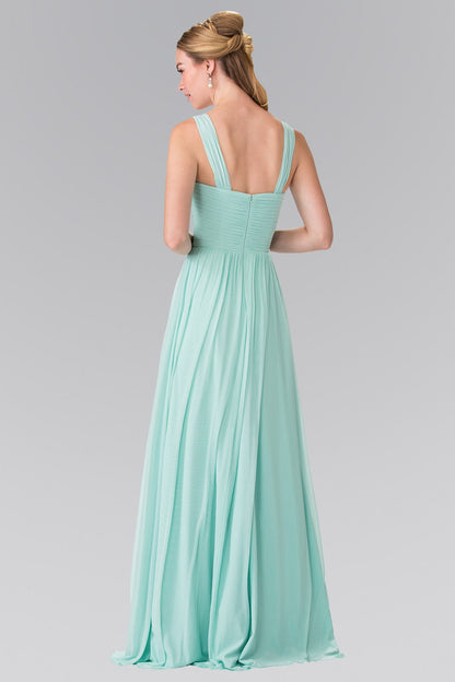 leated Bodice Bridesmaids Long Dress-1