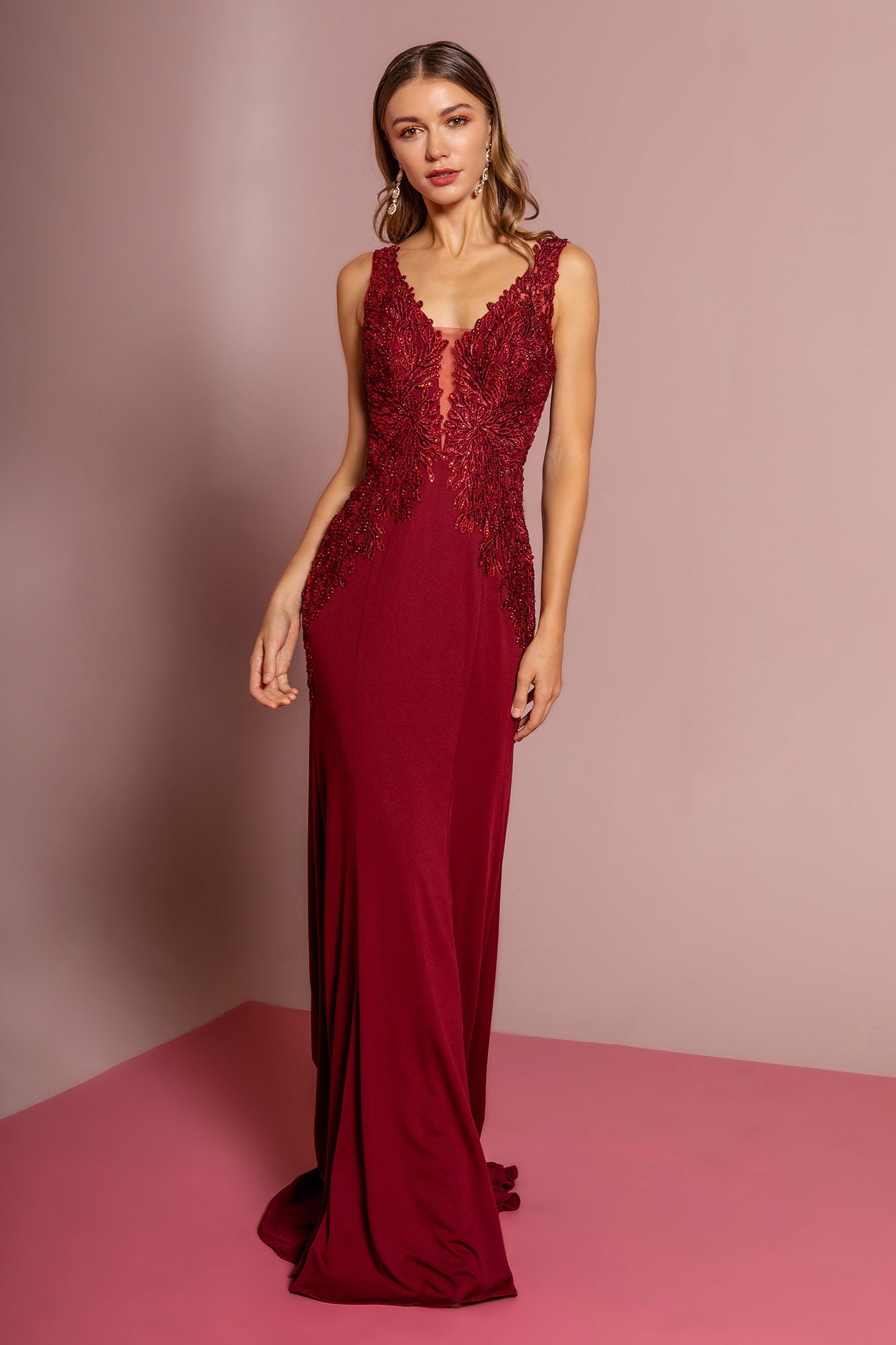 Lace Open Back Rome Jersey Long Dress Long lace dress-0