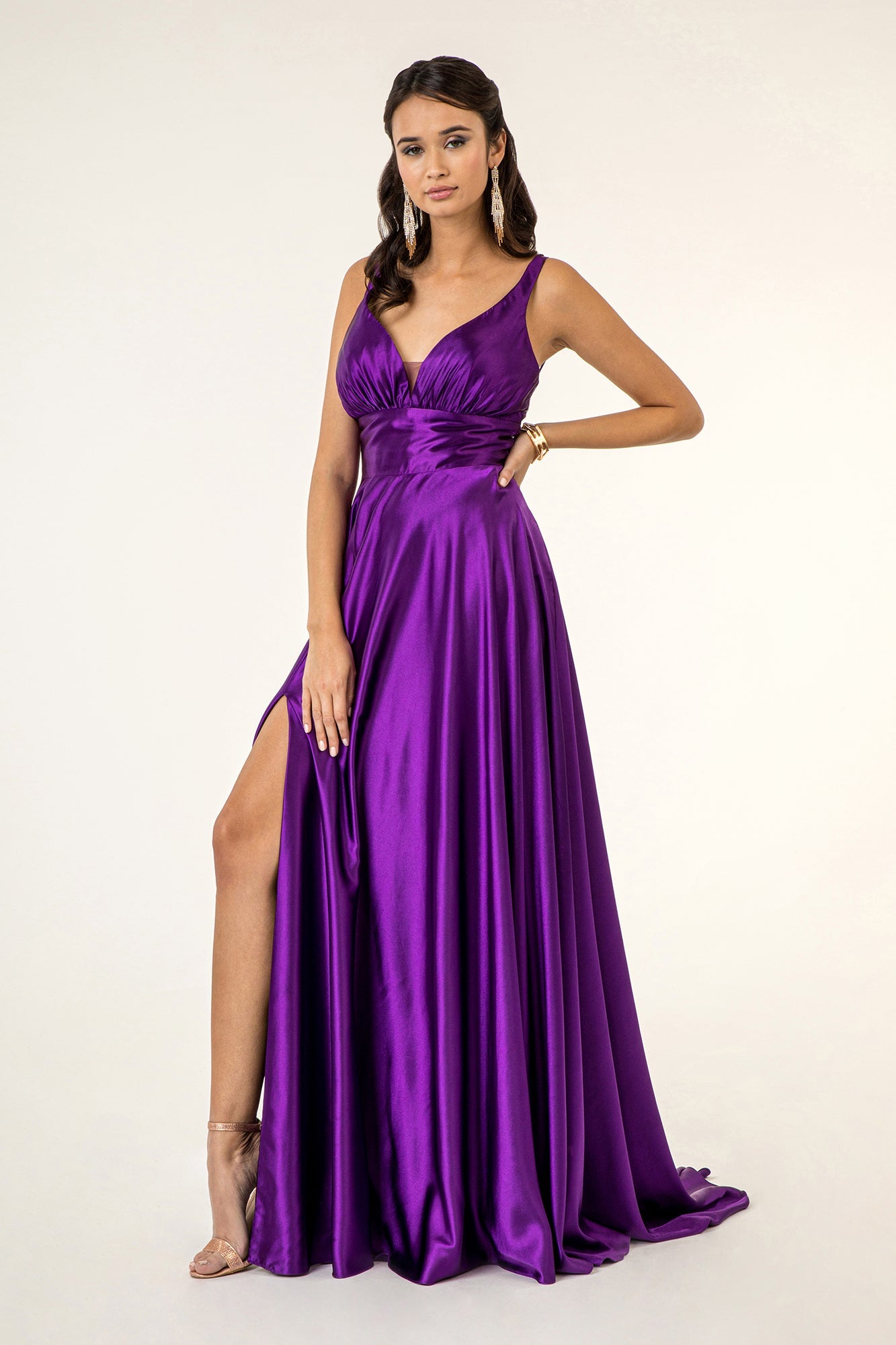 Mesmerizing High Slit A-line Dress by Elizabeth K-2