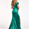 Sweetheart Satin Mermaid Dress w/ Pleated Waist and Slit-3