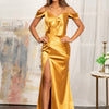 Sweetheart Satin Mermaid Dress w/ Pleated Waist and Slit-1