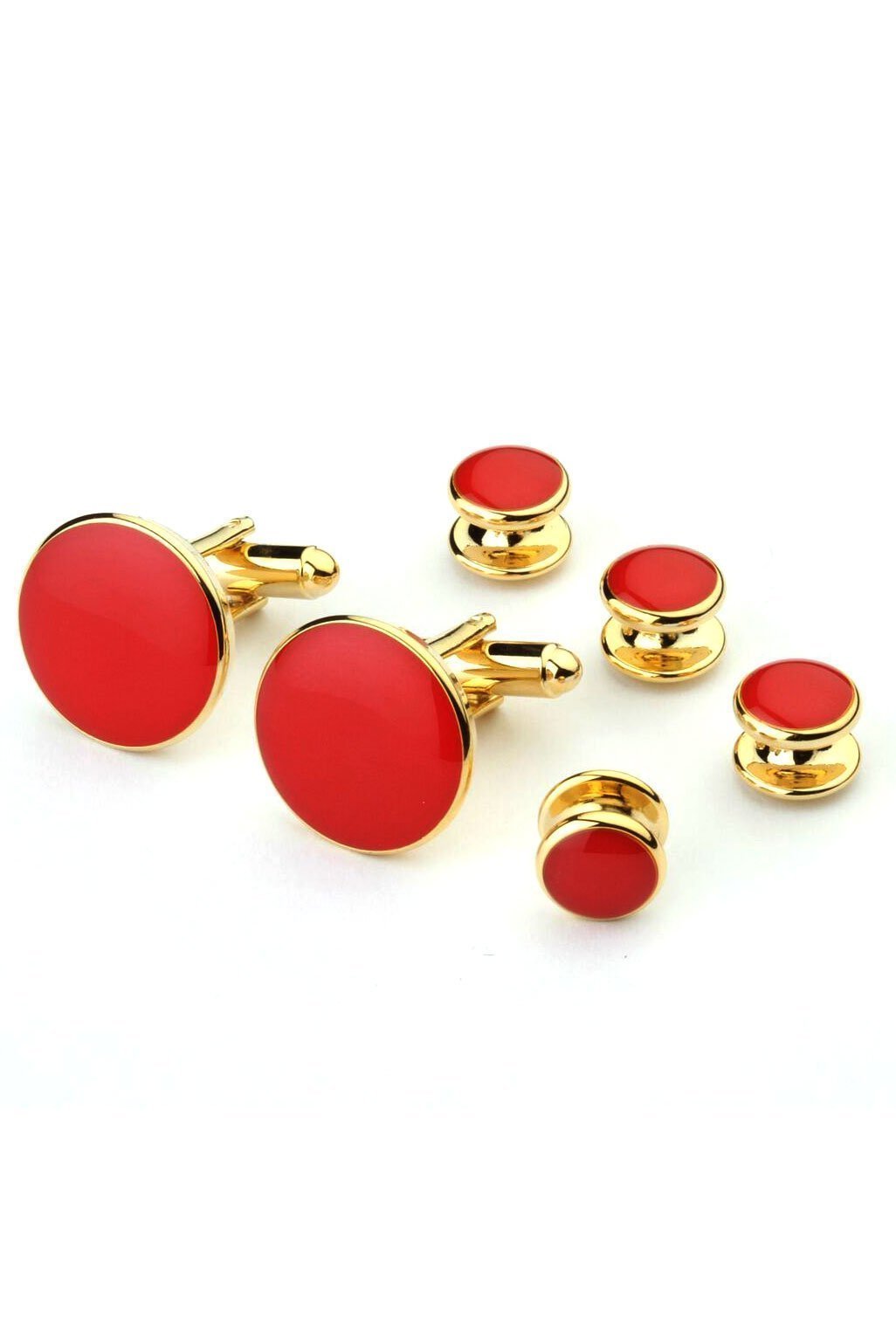 Gold Trim Studs and Cufflinks Set-0