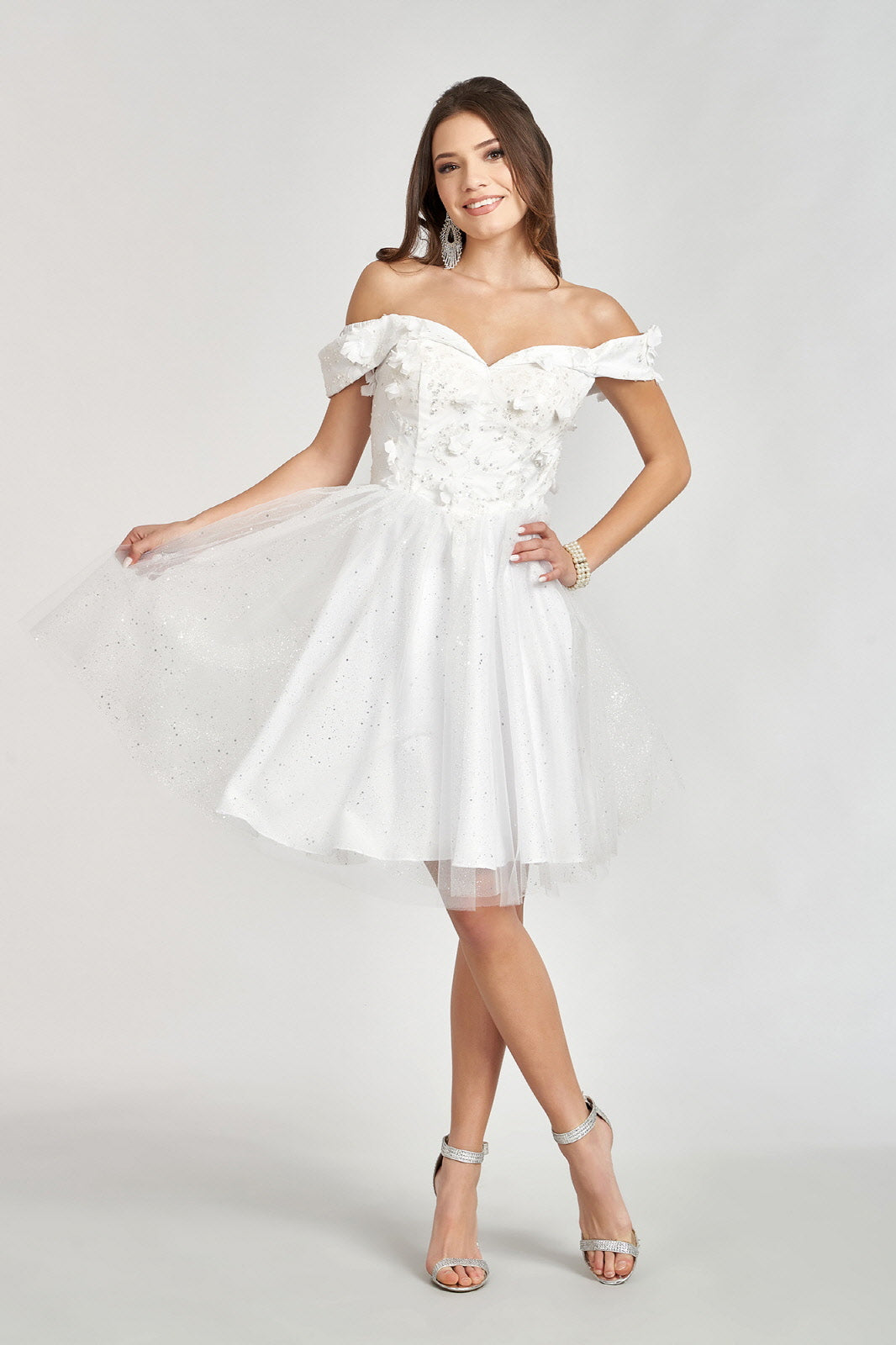 Sweethearted Glitter Mesh Homecoming Dress w/ Corset Back-6