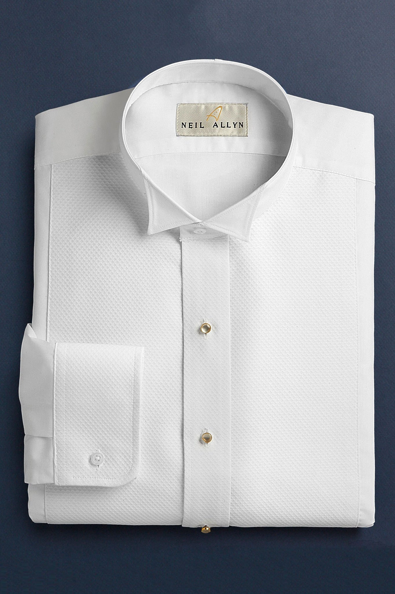 "Hudson" White Wingtip Tuxedo Shirt-0