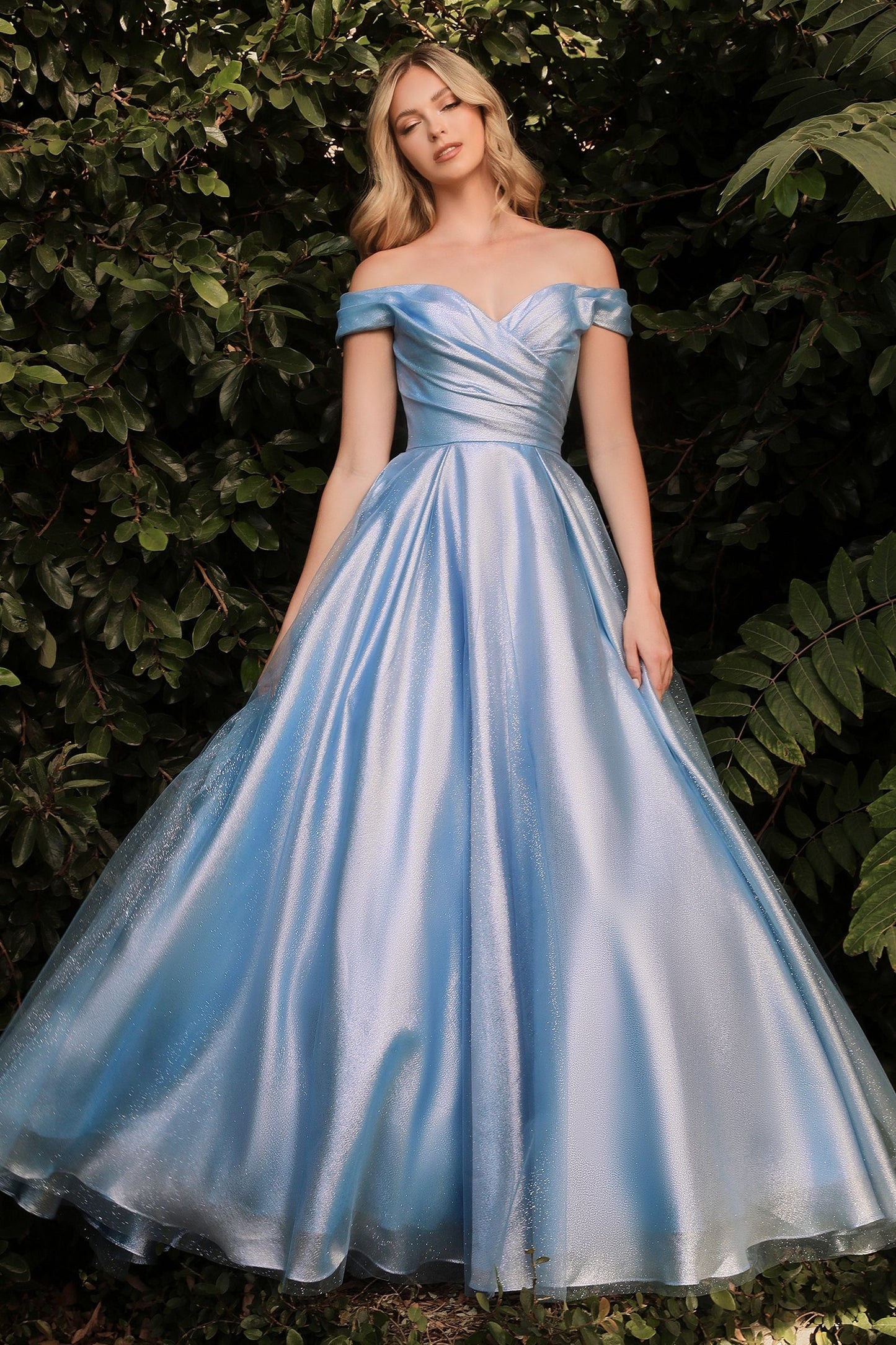 Off The Shoulder Organza Ball Gown-1