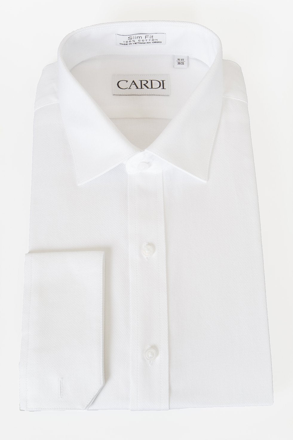 "Jamison" White Twill Spread Collar Dress Shirt-0