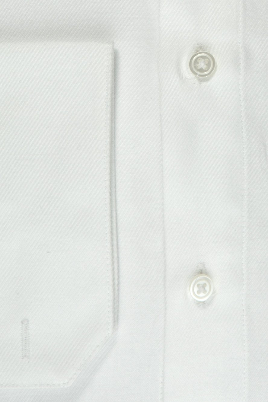 "Jamison" White Twill Spread Collar Dress Shirt-2