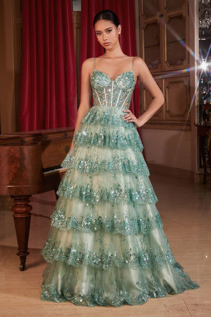 Layered Sequin Ball Gown-2