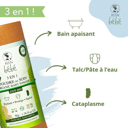 Recharge poudre de soin BIO 3 en 1 bébé-2