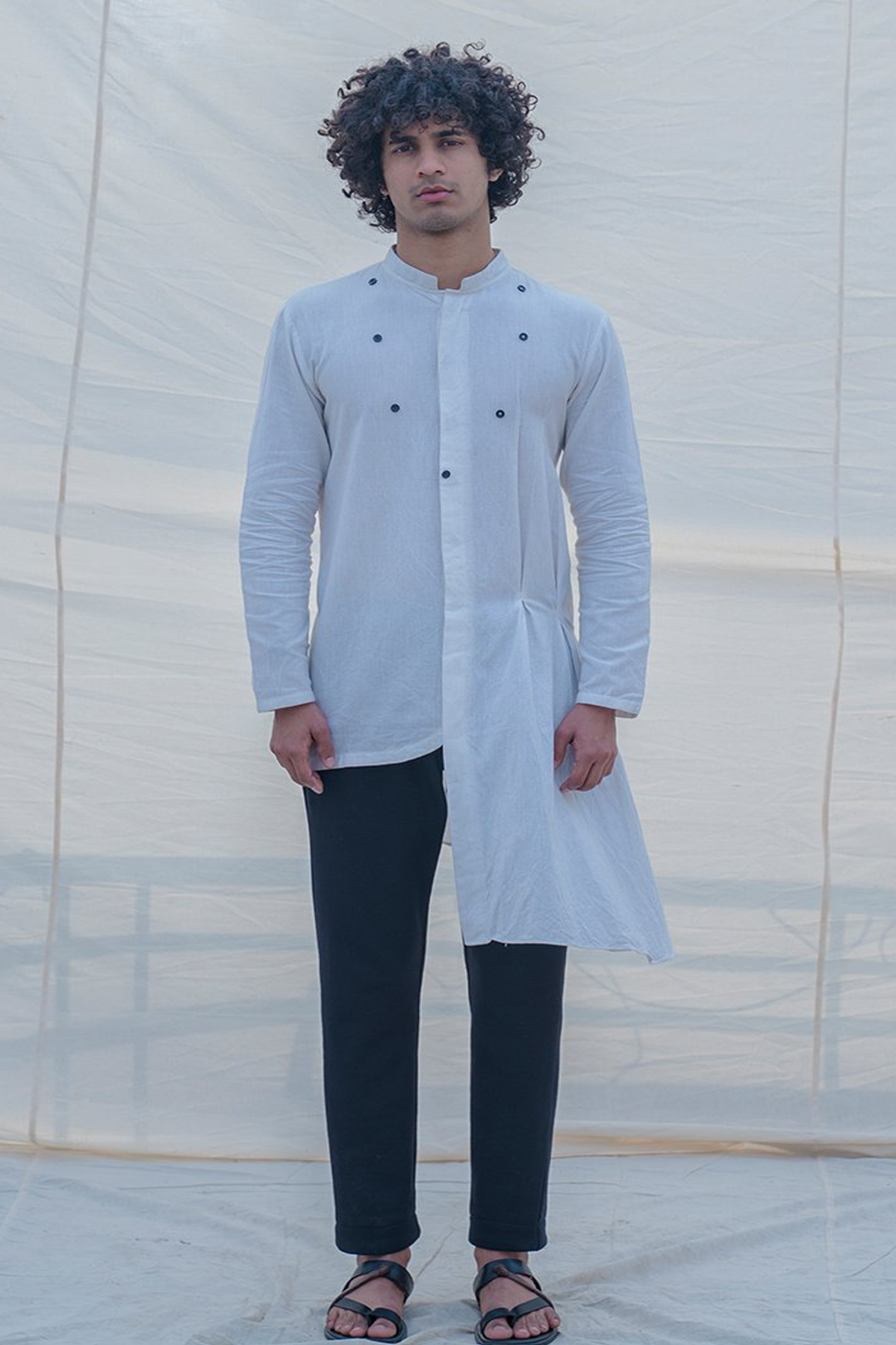 Kurta white w/ Box Pleates-0