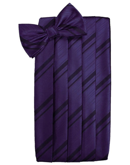 Set Striped Satin Cummerbund & Bow Tie-1