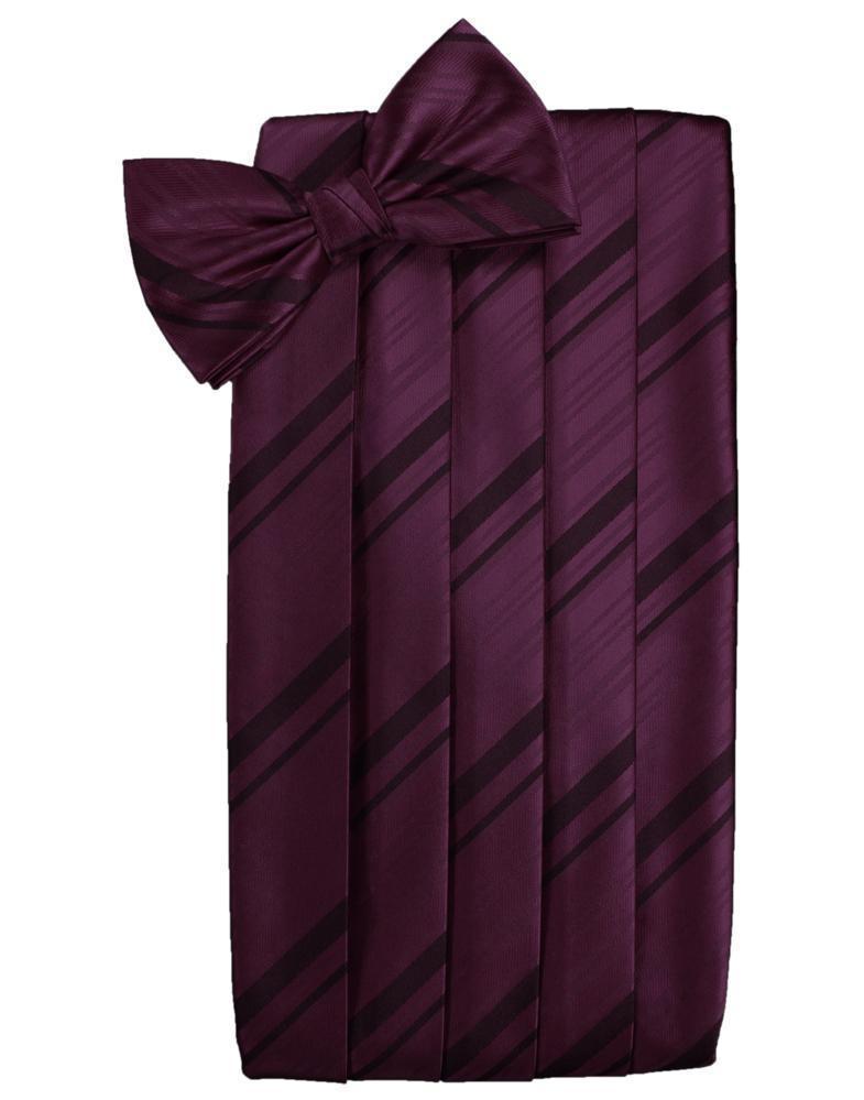 Set Striped Satin Cummerbund & Bow Tie-6