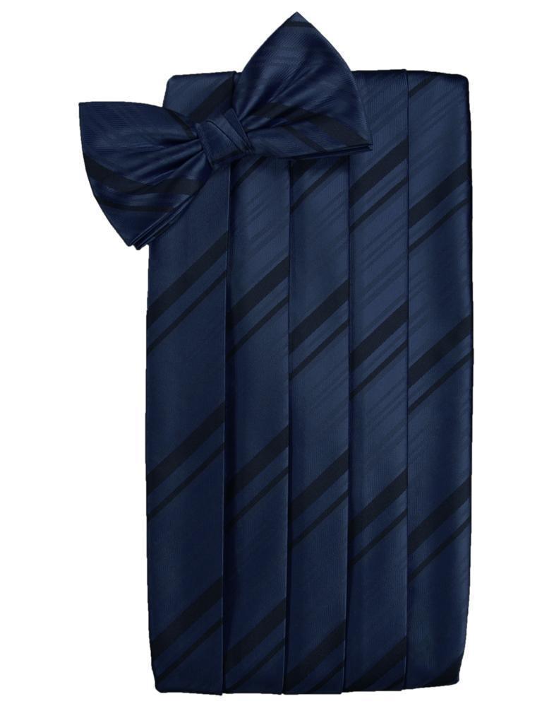 Set Striped Satin Cummerbund & Bow Tie-36