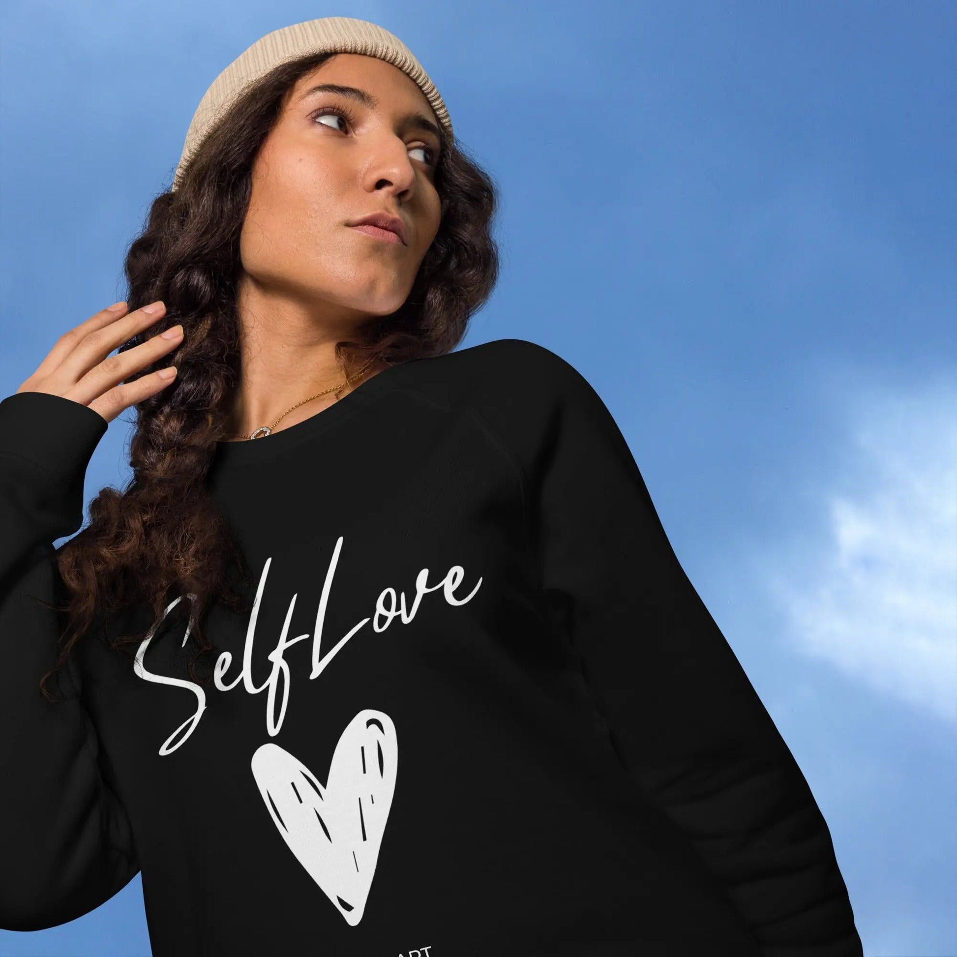 Organic sweatshirt SELF LOVE Unisex organic raglan sweatshirt-3