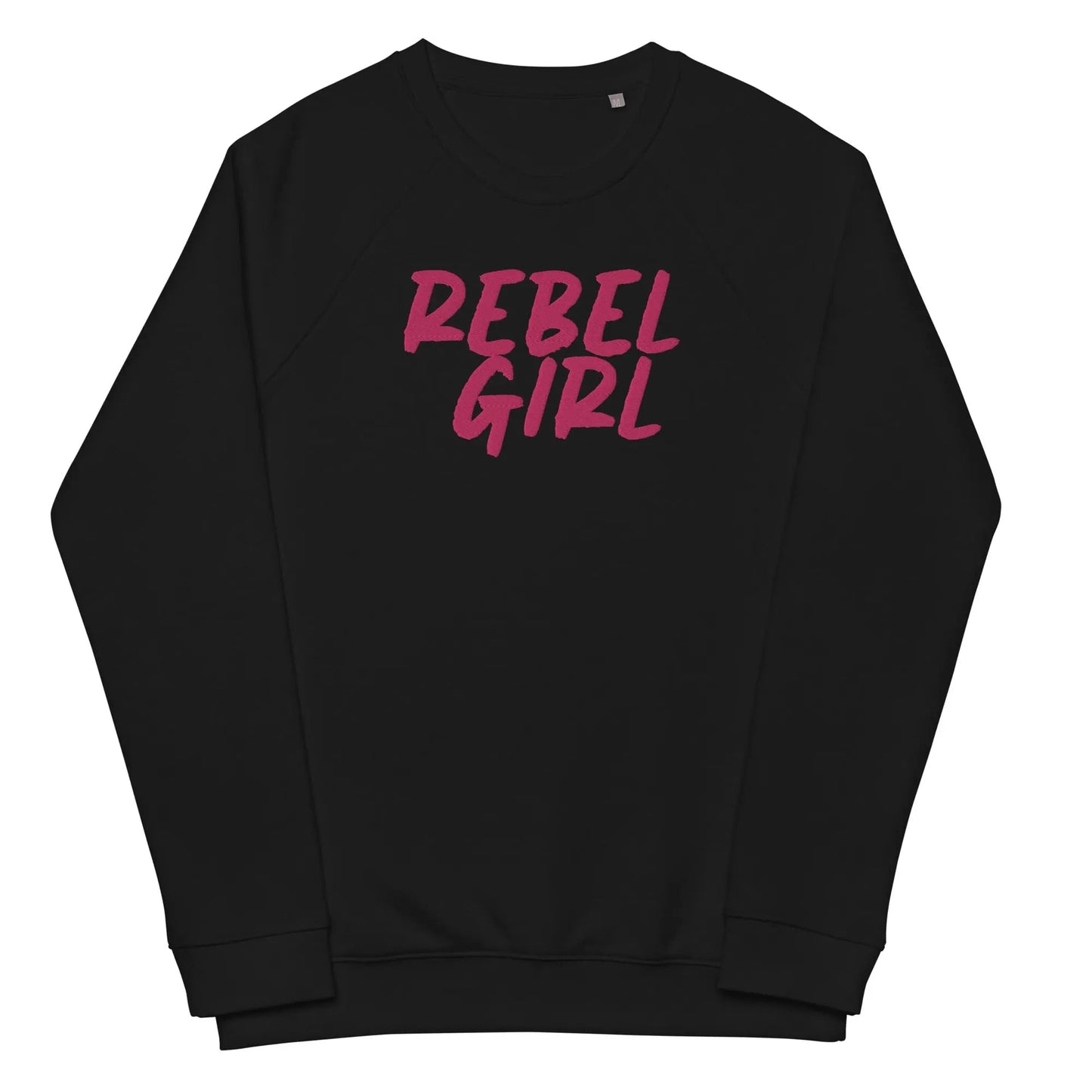 Rebel Girl Unisex organic raglan sweatshirt Organic Clothing with EMBROIDERY-2