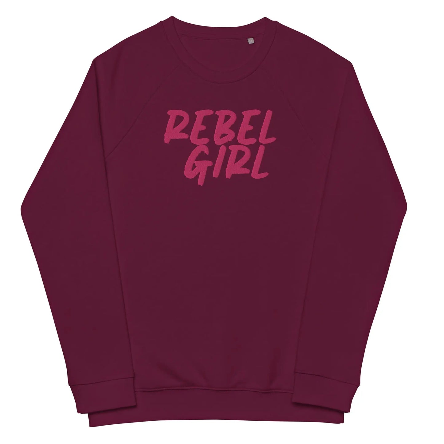 Rebel Girl Unisex organic raglan sweatshirt Organic Clothing with EMBROIDERY-0