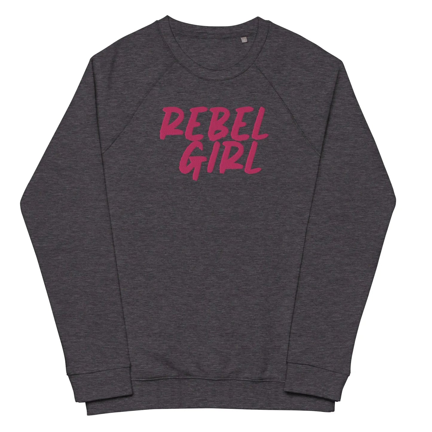 Rebel Girl Unisex organic raglan sweatshirt Organic Clothing with EMBROIDERY-5