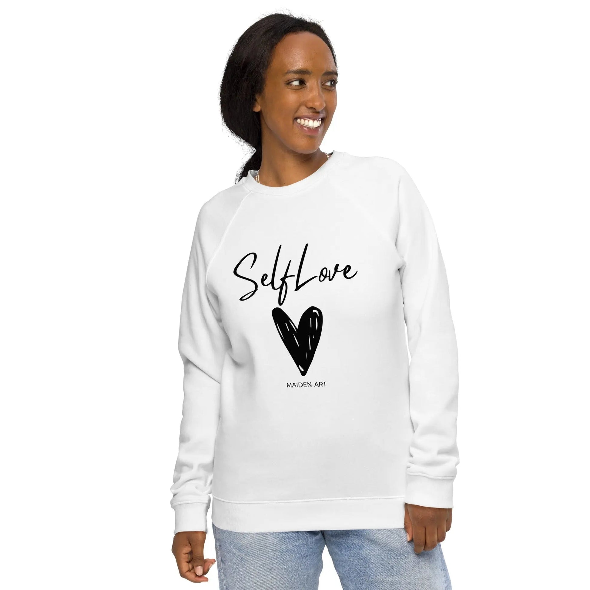 Organic Sweatshirt SELF LOVE Unisex organic raglan sweatshirt-2