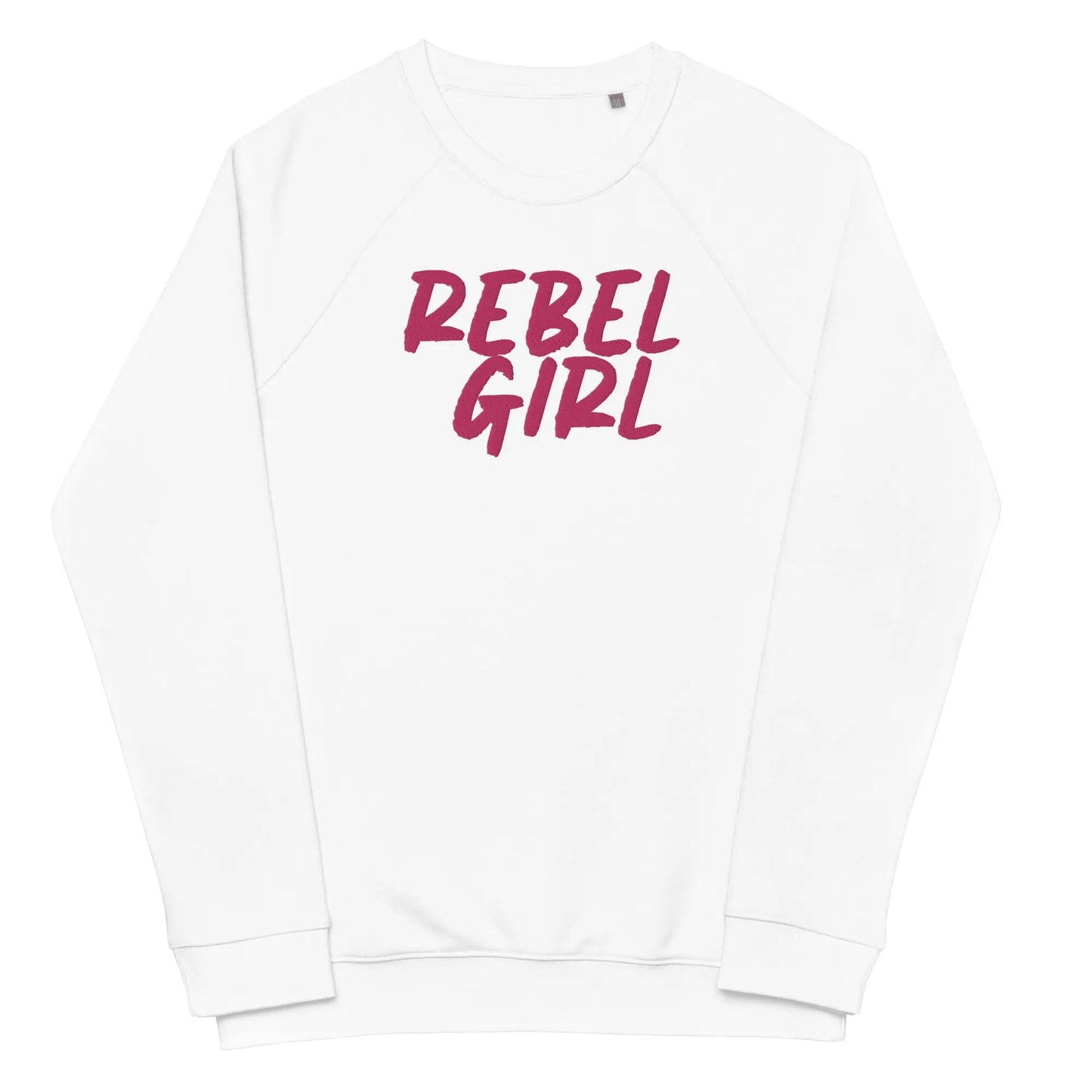 Rebel Girl Unisex organic raglan sweatshirt Organic Clothing with EMBROIDERY-7