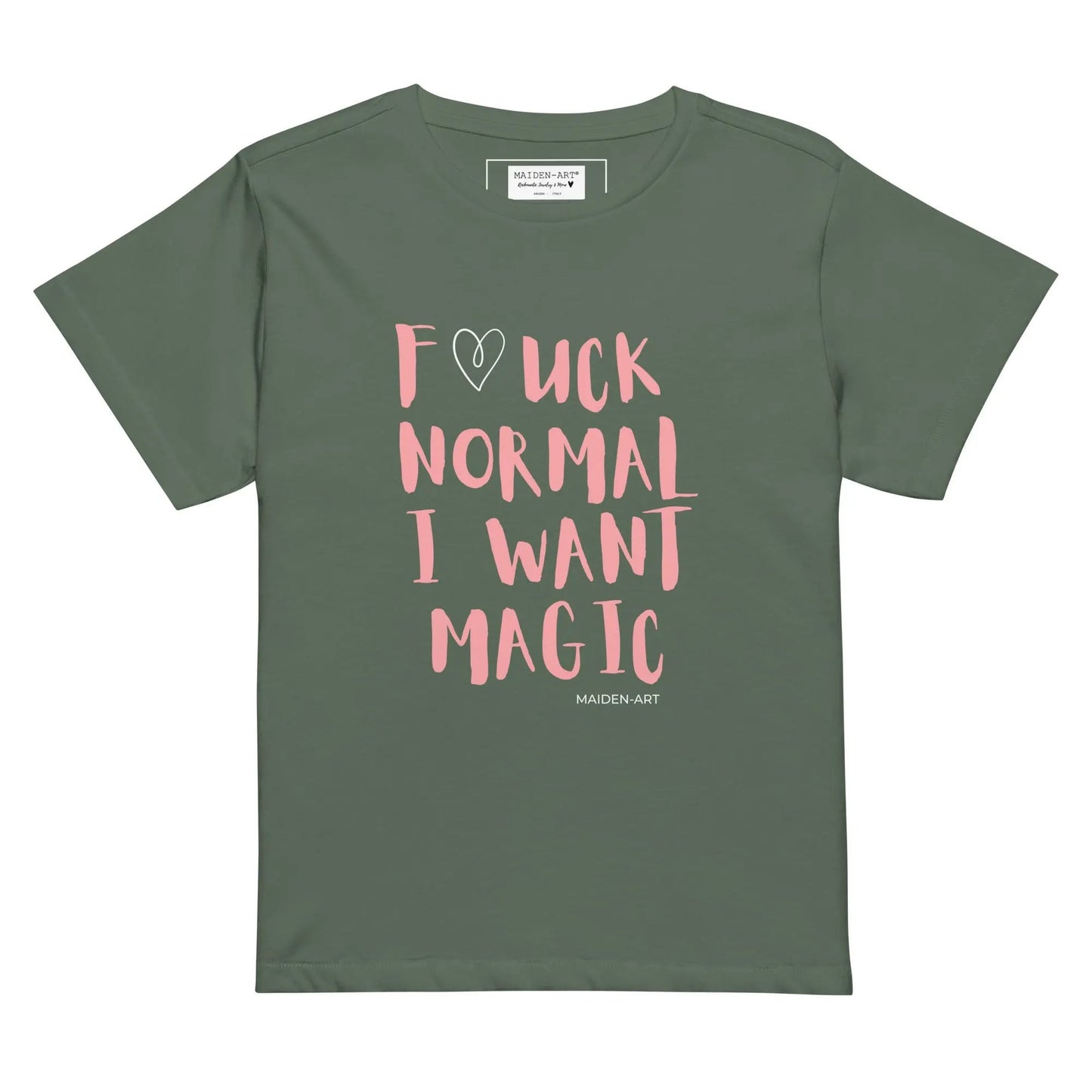 women's t-shirt F*UCK NORMAL I WANT MAGIC Women’s high-waisted t-shirt-6